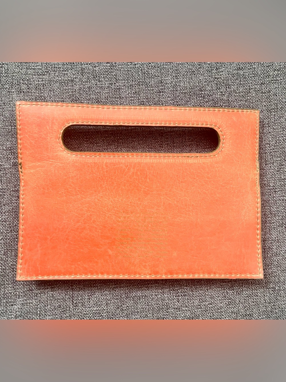 Matt & Nat Orange Vegan Leather Wallet with Handle - Picture 3 of 4